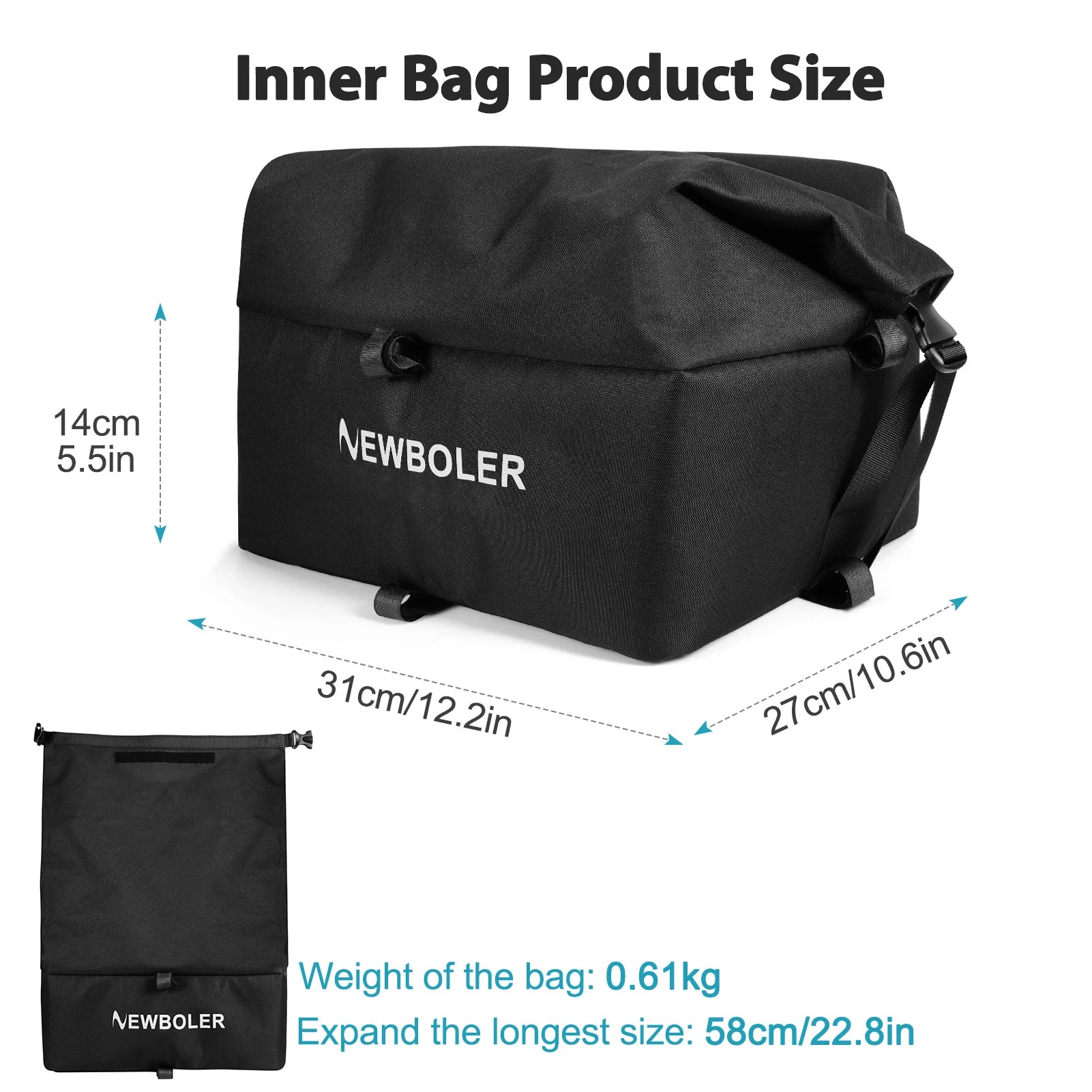 Rear Bike Basket Bicycle Cargo Rack Bag Large Capacity Fron E-Bike