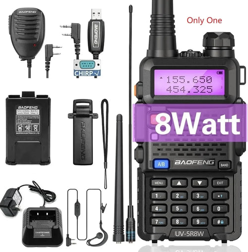 1/2X Baofeng UV-5R 8W Tri-Power Walkie Talkie High Power Dual Band