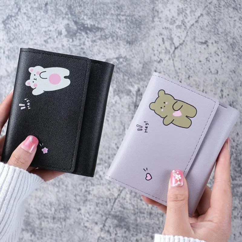 2024 Women Short Cute Small Wallet with Hasp ID Bank Card Holder for