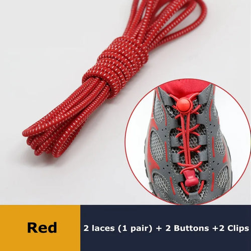 1Pair Shoelaces for Sneaker Elastic No Tie Shoe Laces Stretching Lock
