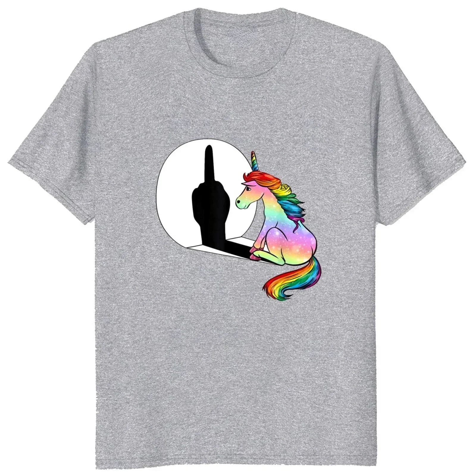 Unicorn Middle Finger Fxk T Shirt Women Mens T-Shirt  Streetwear