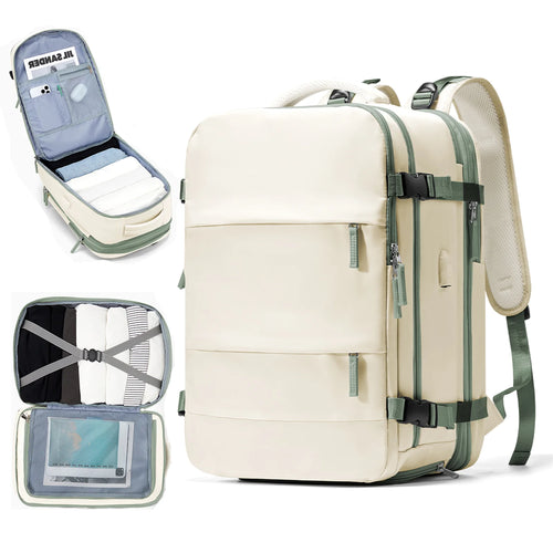 Men Business Travel Backpack Expandable USB Bag, Business Waterproof