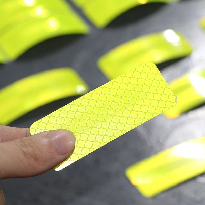 10~60pcs Bicycle Reflective Stickers Secure 30x80mm Warning Strip Car