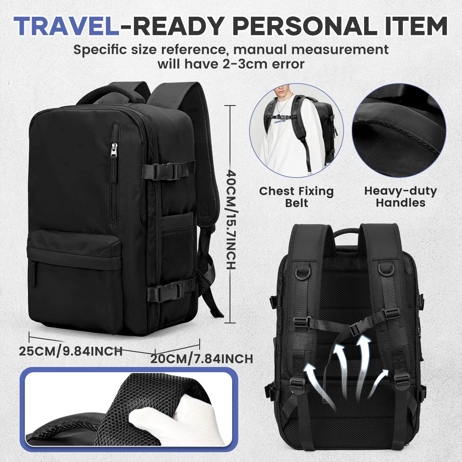 Vacuum Compression Travel Backpack - Large Capacity Foldable Hiking