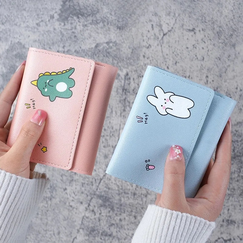 2024 Women Short Cute Small Wallet with Hasp ID Bank Card Holder for