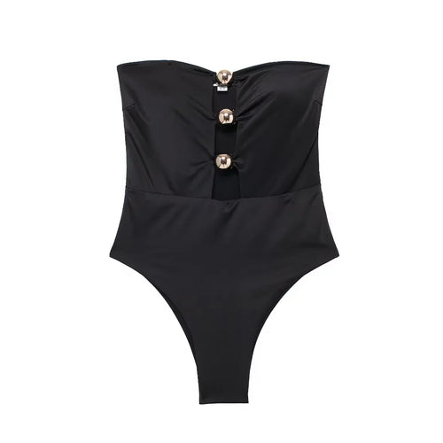TRAF Sexy Women's Body Off Shoulder White Body Woman Cut Out Black