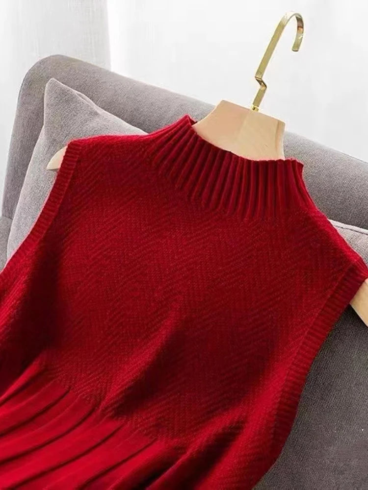 HELIAR Women Summer Casual Knitted Tank Tops Solid Sleeveless Half