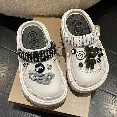 Fashion Charms Sandals 2024 New Clog Shoes Outdoor Women Slippers