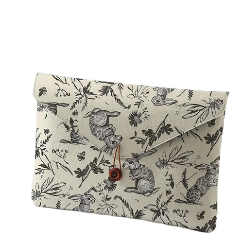 Rabbit print pattern laptop bag with soft laptop fabric cover,