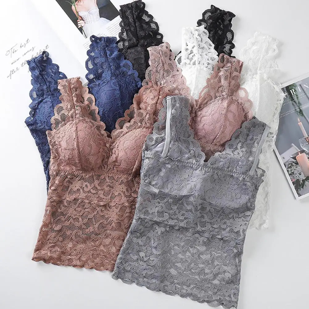 Sexy Women's Tanks Top See-through Pads Beauty Back Thin Bra Vest