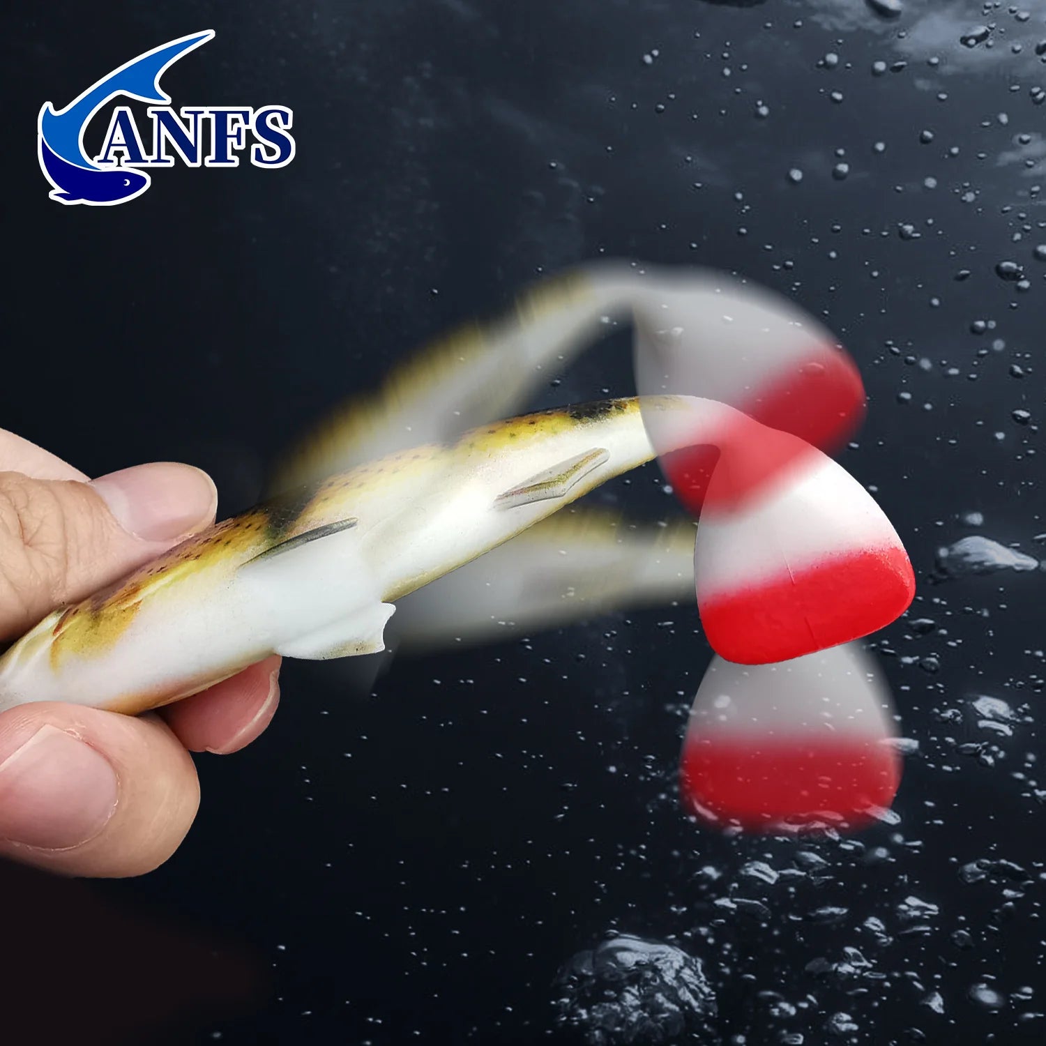 ANFS 2pcs Soft Fishing Kit 3D 14cm/5.5Inch Artificial Bait Shad Pike