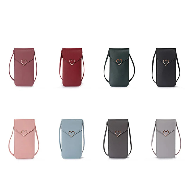 Women Cell Phone Bag Shoulder Transparent Card Holders Girl  Handbag