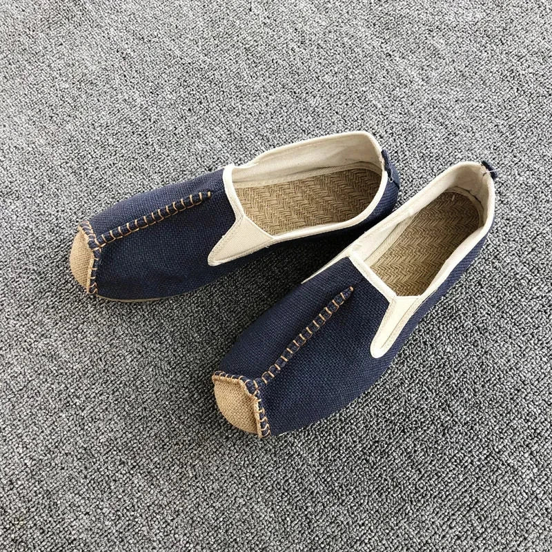 Chinese Style Linen Shoes Mens Casual Male Breathable Shoes Men