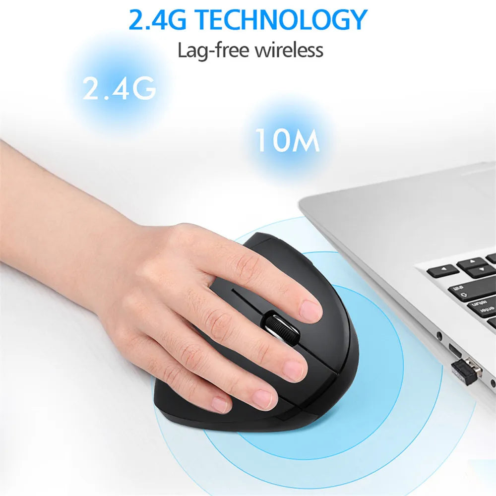 2.4G Wireless Mouse Vertical Ergonomic Mause Gamer Right Hand USB