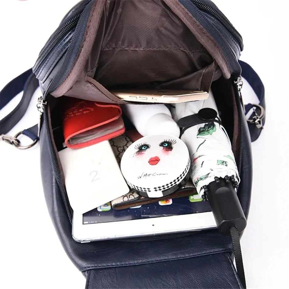 Multifunctional Women Leather Backpacks Casual Backpack For Teenager