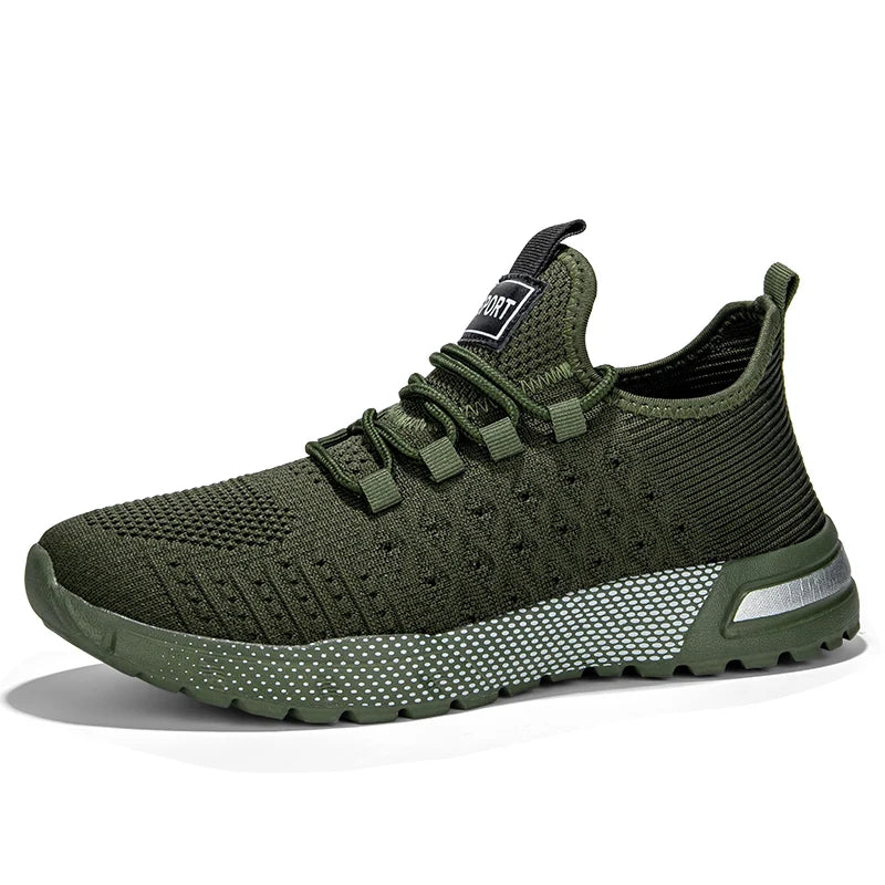 Men‘s Running Shoes Non-slip Lace-up Casual Shoes Fashion Knit