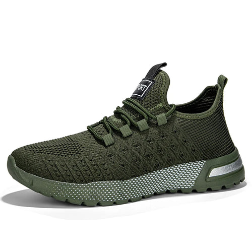 Men‘s Running Shoes Non-slip Lace-up Casual Shoes Fashion Knit