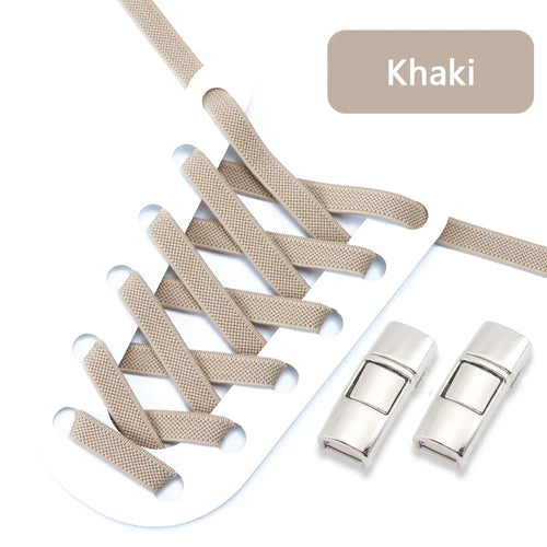 Elastic Laces Sneakers Press Lock Shoelaces Without Ties 8MM Wide