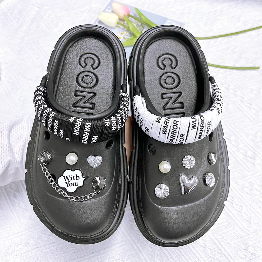 Fashion Charms Sandals 2024 New Clog Shoes Outdoor Women Slippers