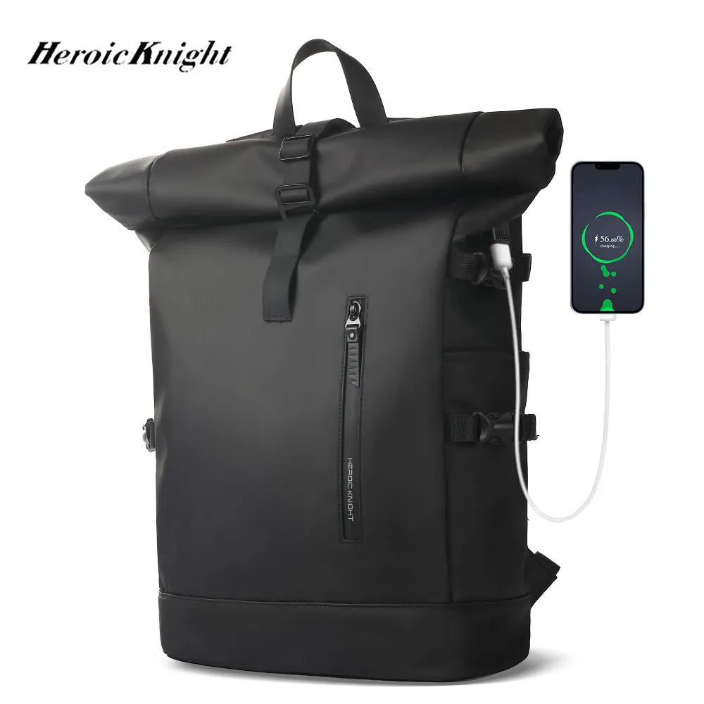 Heroic Knight Men's backpack Waterproof Roll Top Backpack Women Travel