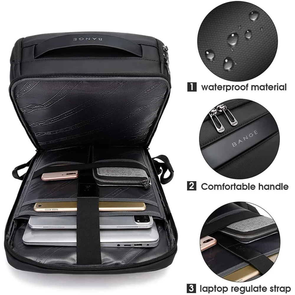 BANGE Business Backpacks Laptop 15.6 inch Multifunctional WaterProof