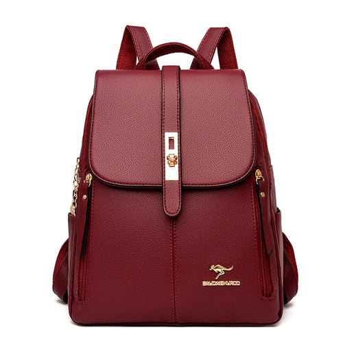 Luxury Women Leather Backpacks for Girls Sac A Dos Casual Daypack