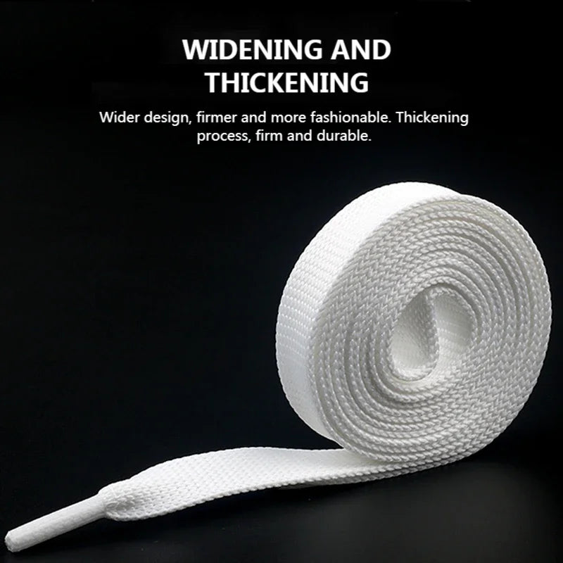 1.2cm width Flat Shoelaces Rainbow Shoelace MCQ Classic Casual White