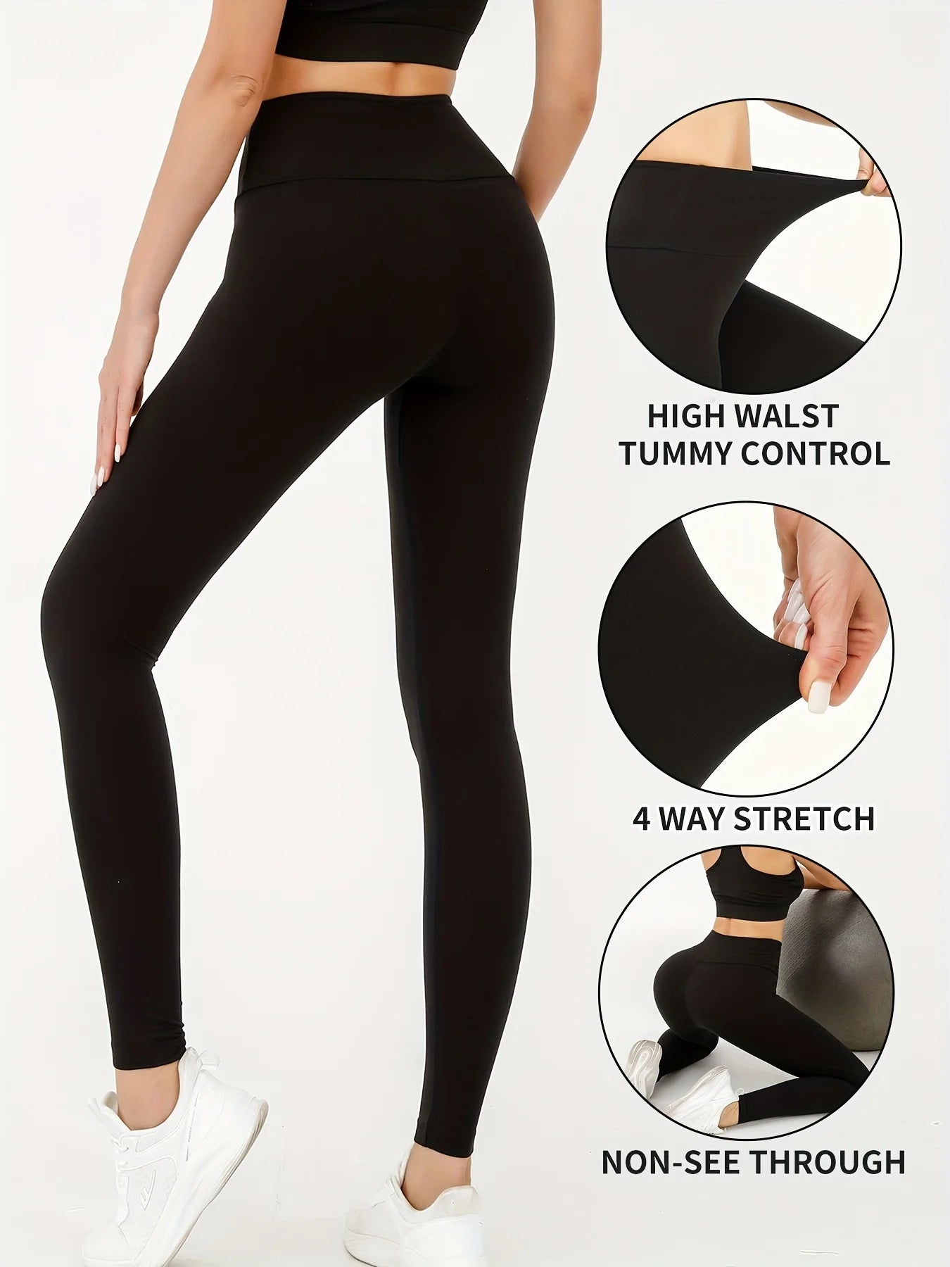 Super Soft Leggings For Women, High Waisted Tummy Control No See
