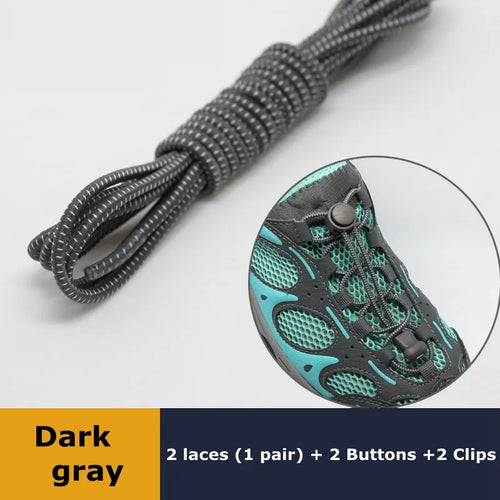 1Pair Shoelaces for Sneaker Elastic No Tie Shoe Laces Stretching Lock
