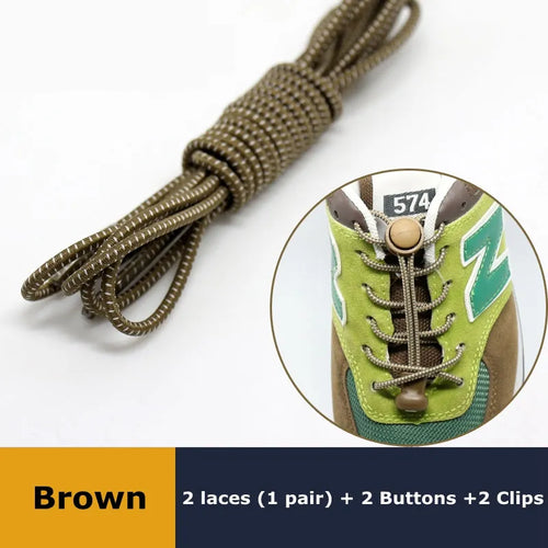 1Pair Shoelaces for Sneaker Elastic No Tie Shoe Laces Stretching Lock