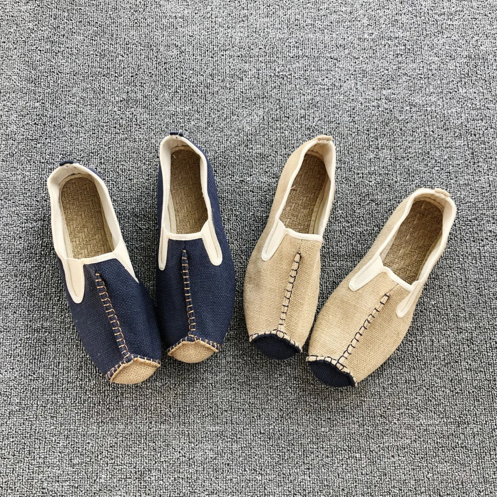 Chinese Style Linen Shoes Mens Casual Male Breathable Shoes Men