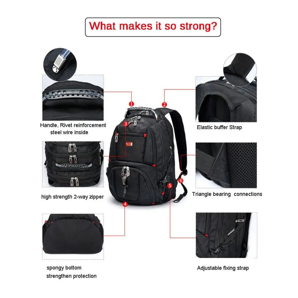 Swiss-Multifunctional bags Durable 17 Inch Laptop Backpack, Travel