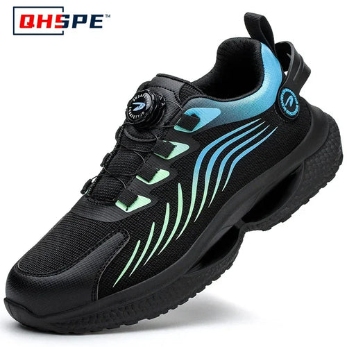 Rotating Button New Safety Shoes Men Anti-smash Anti-puncture Work