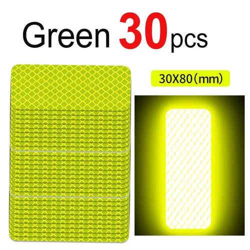 10~60pcs Bicycle Reflective Stickers Secure 30x80mm Warning Strip Car