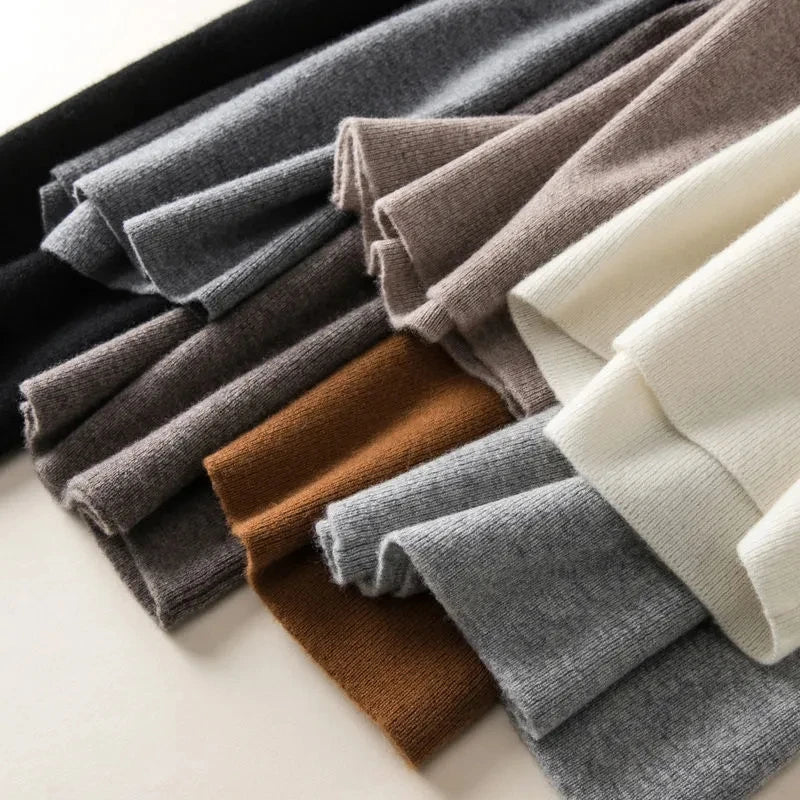 Thick Warm Knitted Casual Chic Basic Soft Elastic High Waist Women's