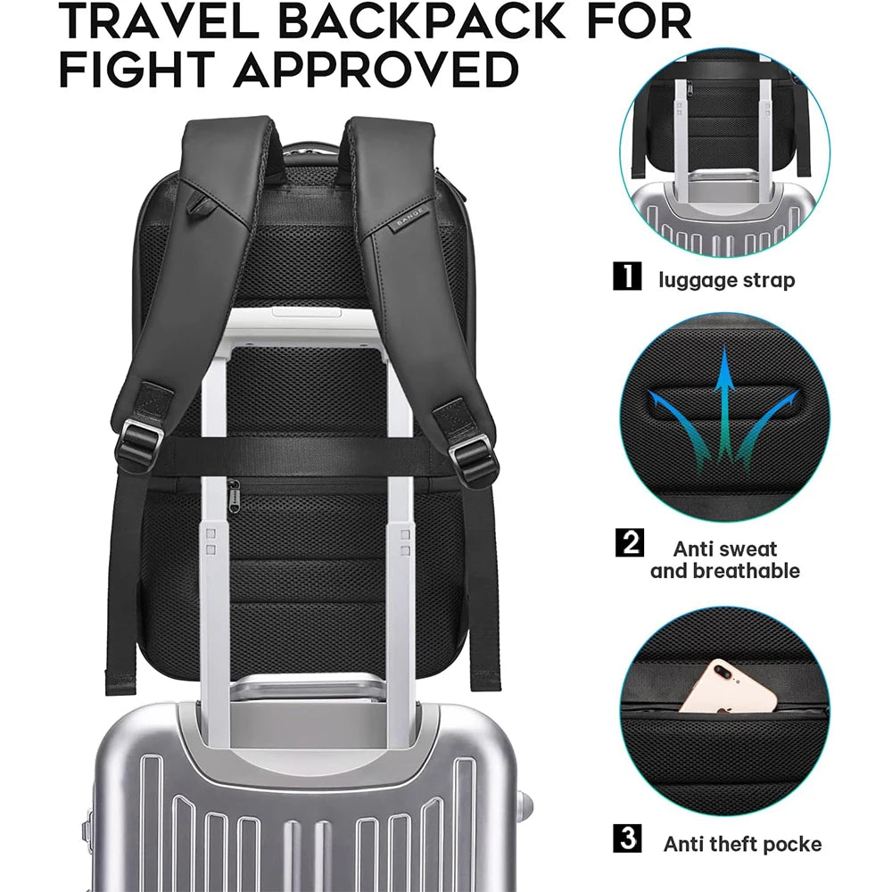 BANGE Business USB Charging Smart Backpacks Fits 15.6 Inch Laptop