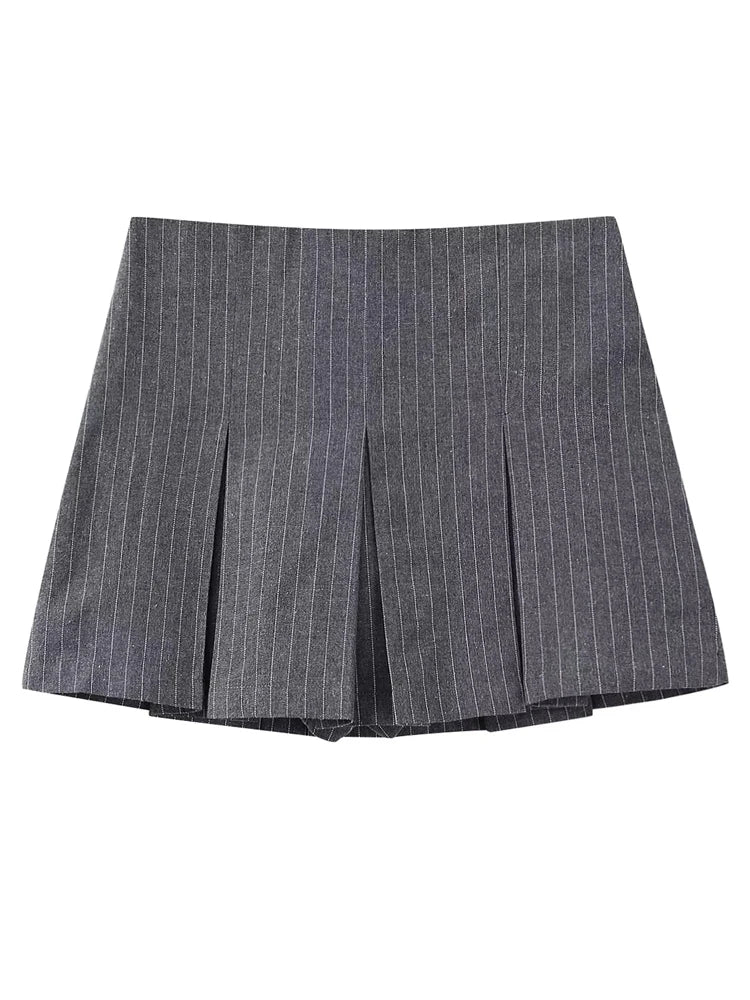 MUJER Women's Shorts Skirts High Waist Pleated Skirt Shorts Women