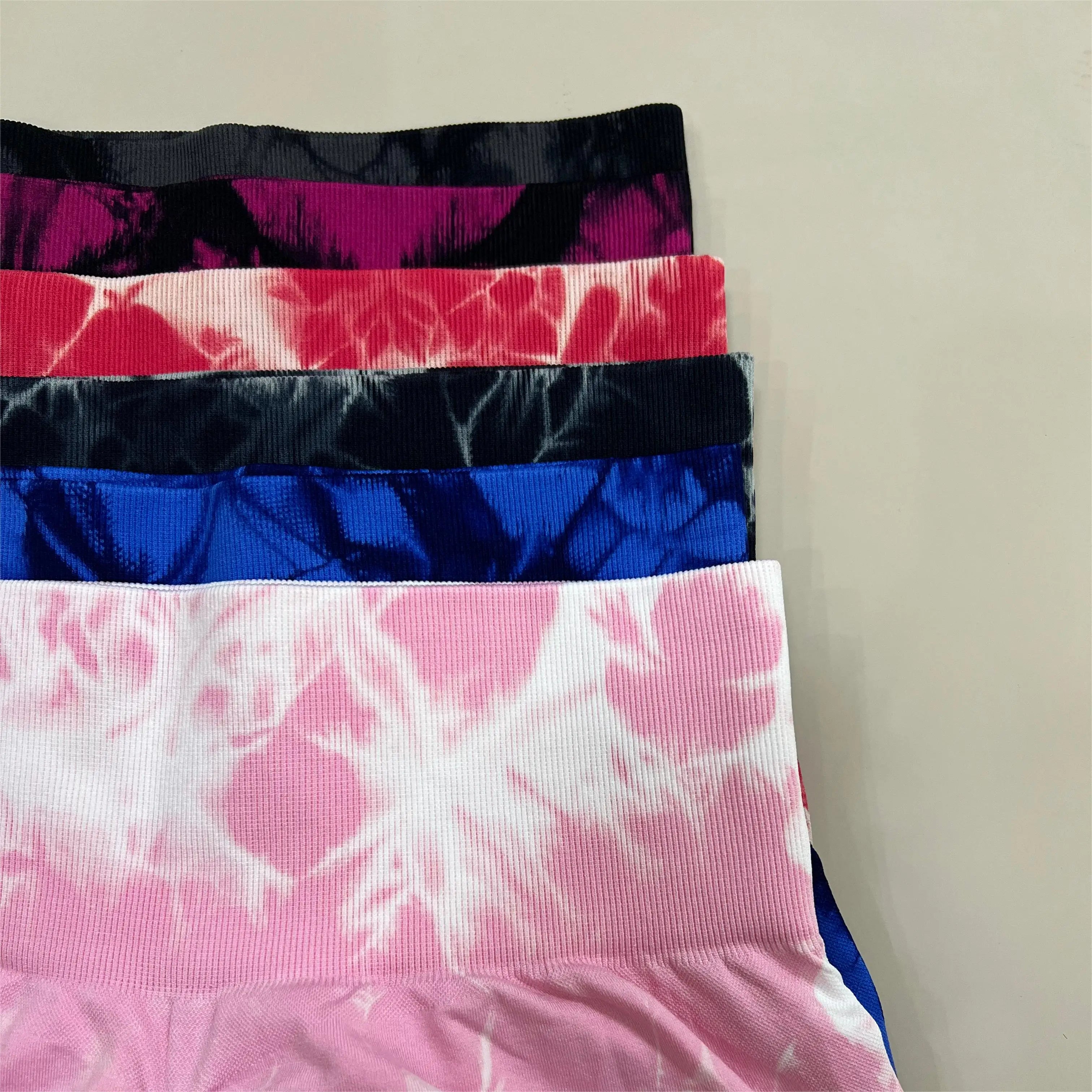 New Women Gym Tie Dye Scrunch Shorts Fitness Seamless Butt Lifting