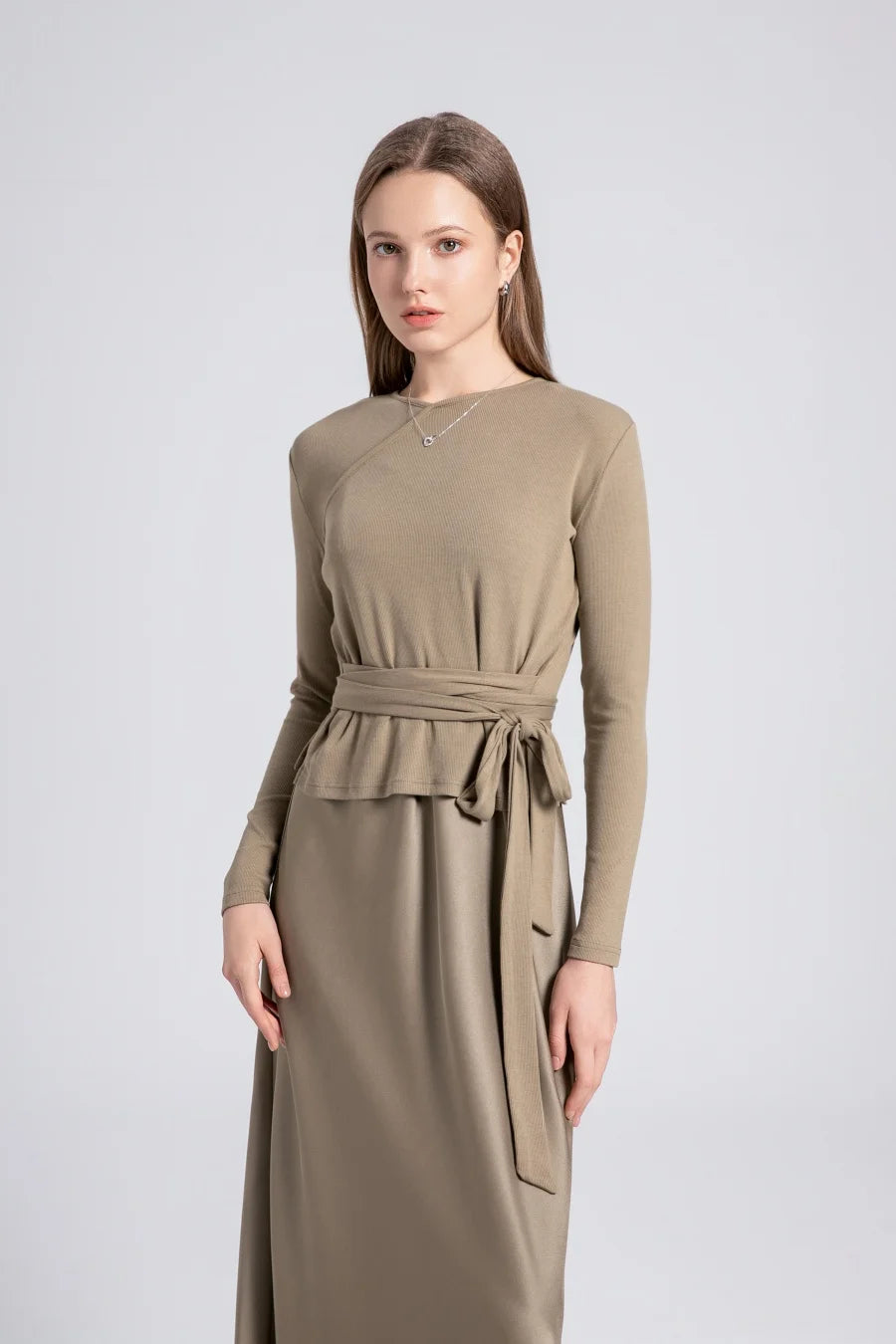 AS 2024 Autumn winter woman clothes thicken ribbing closed-fit wrap