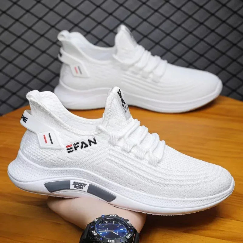 Spring White Casual Shoes Breathable Non-slip Walking Sneakers Men