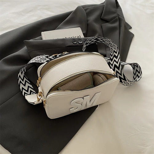 Fashion Letters Shoulder Bags for Women Leopard Print Small Square Bag