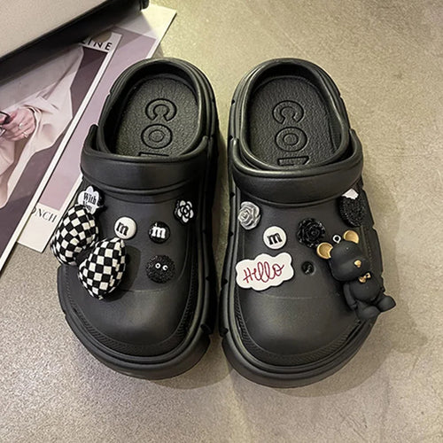 Fashion Charms Sandals 2024 New Clog Shoes Outdoor Women Slippers