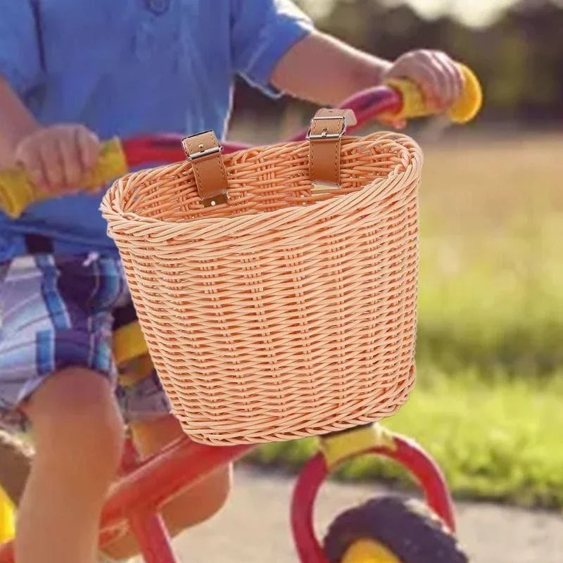 Bicycle Basket Rattan Woven Bike Storage Front Handlebar Basket