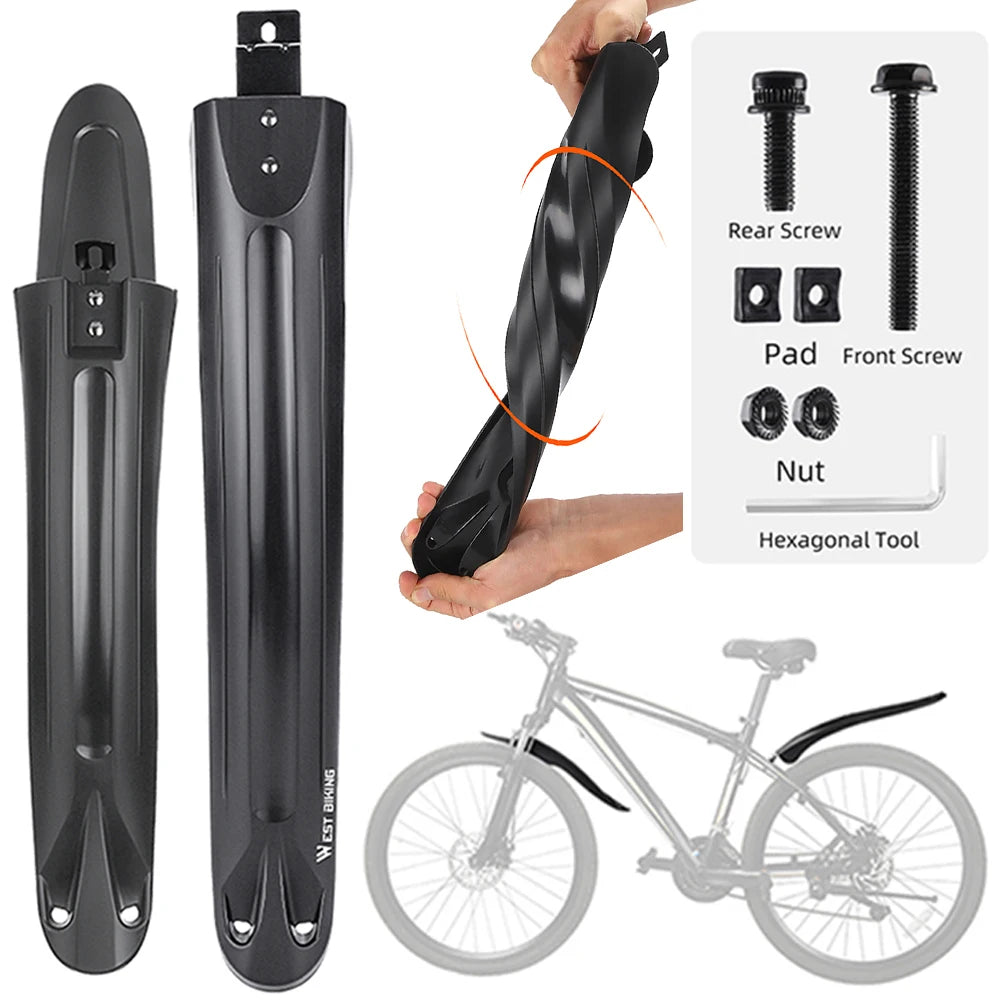 2Pcs Bike Fenders Mudguard Dustproof Cycling Splash Guard Universal
