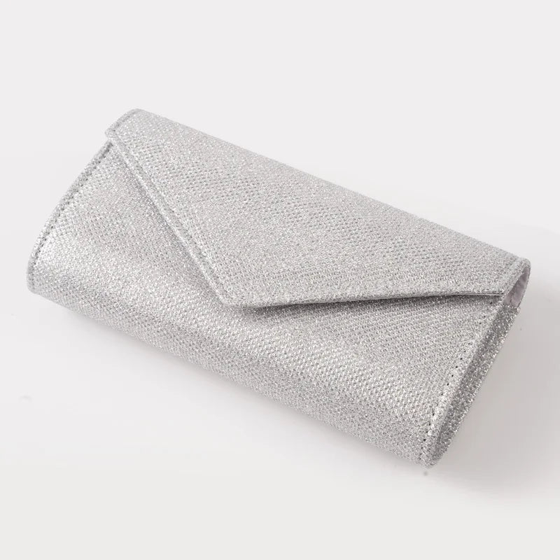 Women Envelope Evening Bag Glitter Ladies Chain Shoulder Bags Shiny