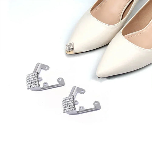 Women High Heel Metal Toe Cap Wear and Tear Concealer Anti-kicking