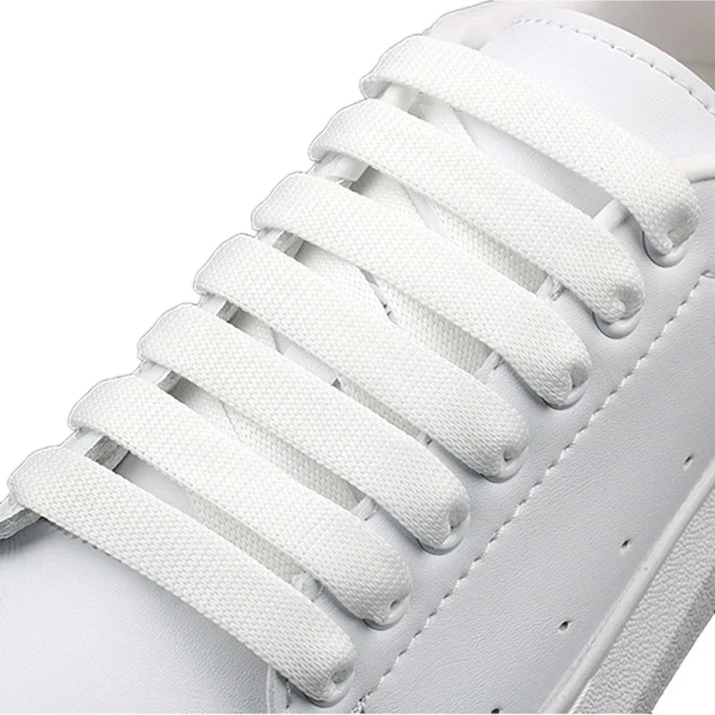 1.2cm width Flat Shoelaces Rainbow Shoelace MCQ Classic Casual White