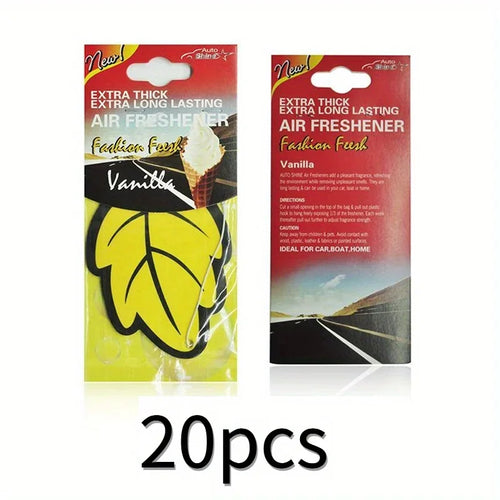 3-60pcs Car Air Freshener Natural Scented Tea Paper Auto Hanging