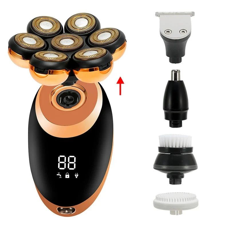 Men 7D Floating Men Electric Shaver Wet Dry Beard Hair Trimmer