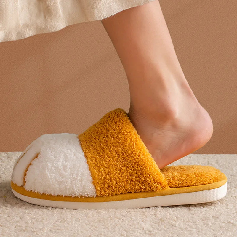 Comwarm Winter Warm Plush Slippers Cute Cat Paw Designer House Women